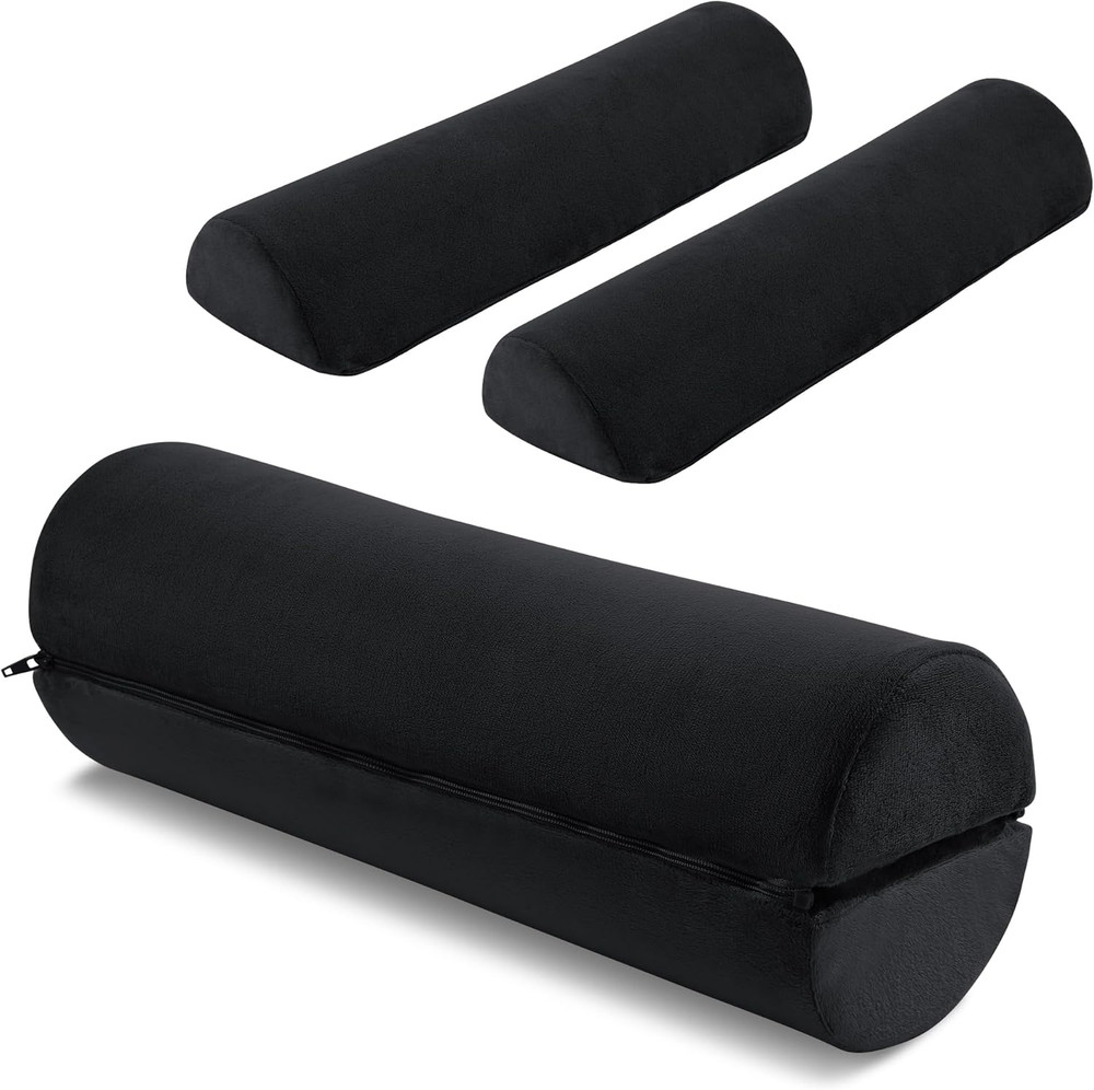 Neck Pillow for Sleeping round Roll Pillow Including 2 Pack Half Moon Cervical P