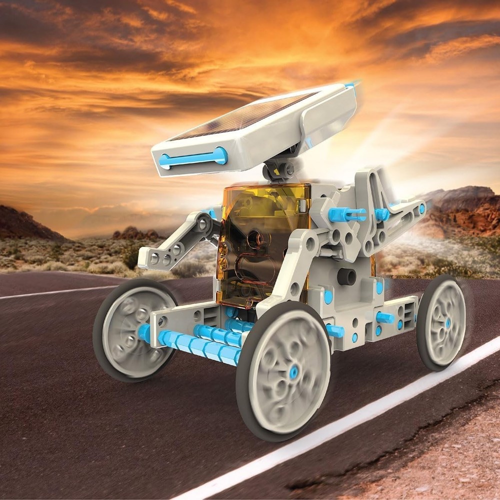 197-Piece Solar Robot Building Kit - Create 12 Unique Robots - Ideal STEM Gift!