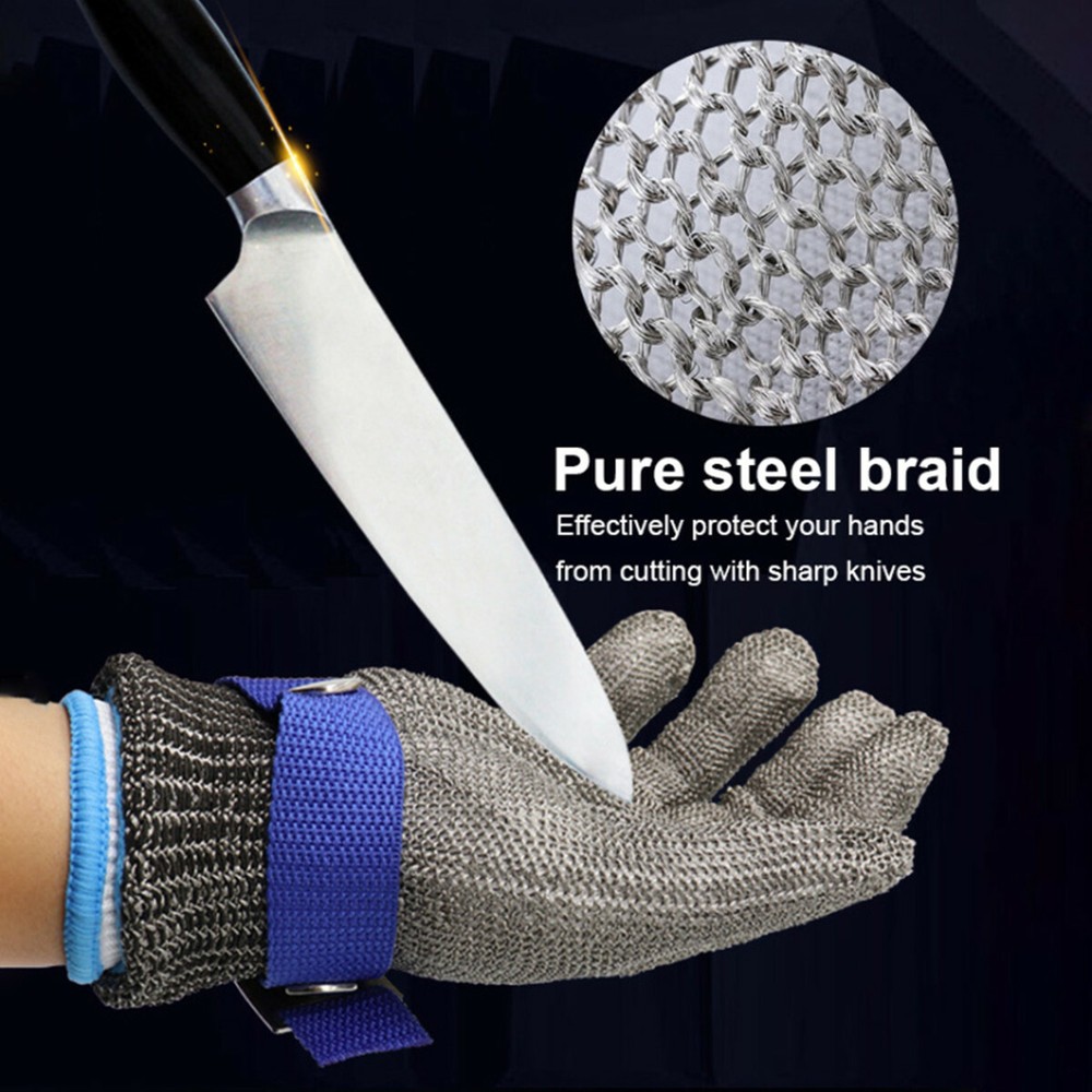 Stainless Steel Wire Mesh Safe Cut Proof Resistant Chain Mail Protective Gloves