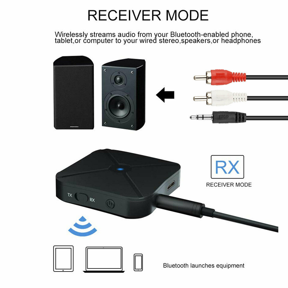 2in1 Bluetooth Transmitter Receiver Wireless Adapter TV Home Stereo A2D PAudio