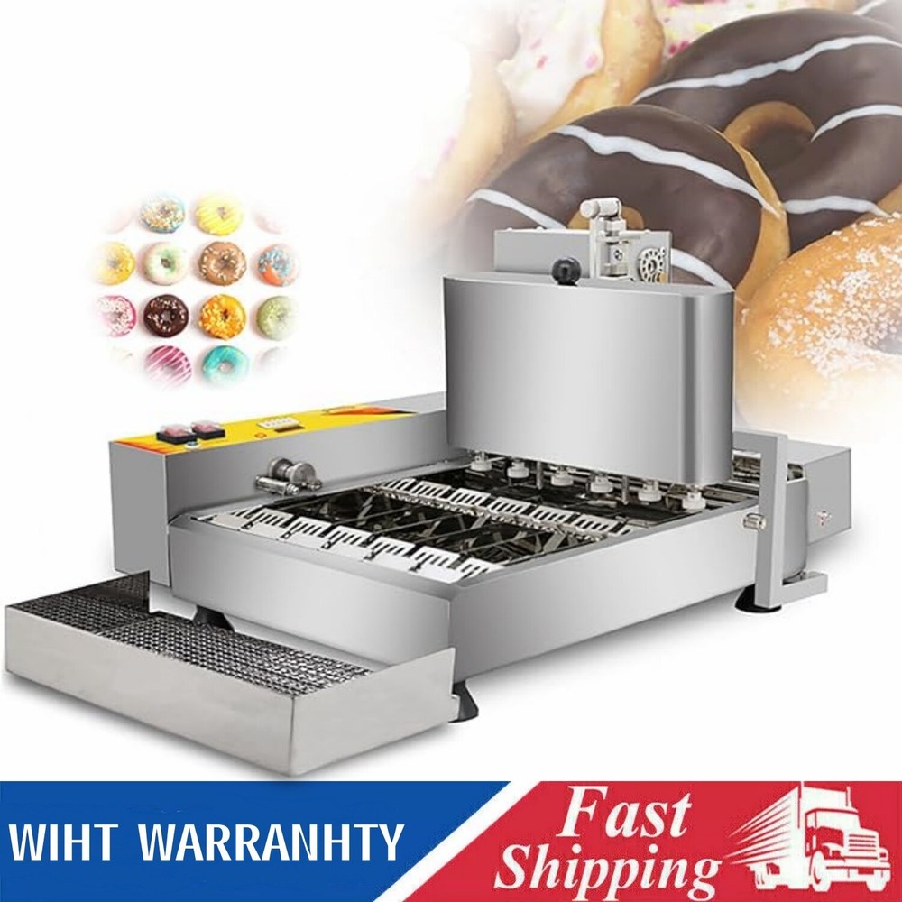 6-Row Adjustable Temperature Auto Donuts Maker Commercial Donut Making Machine
