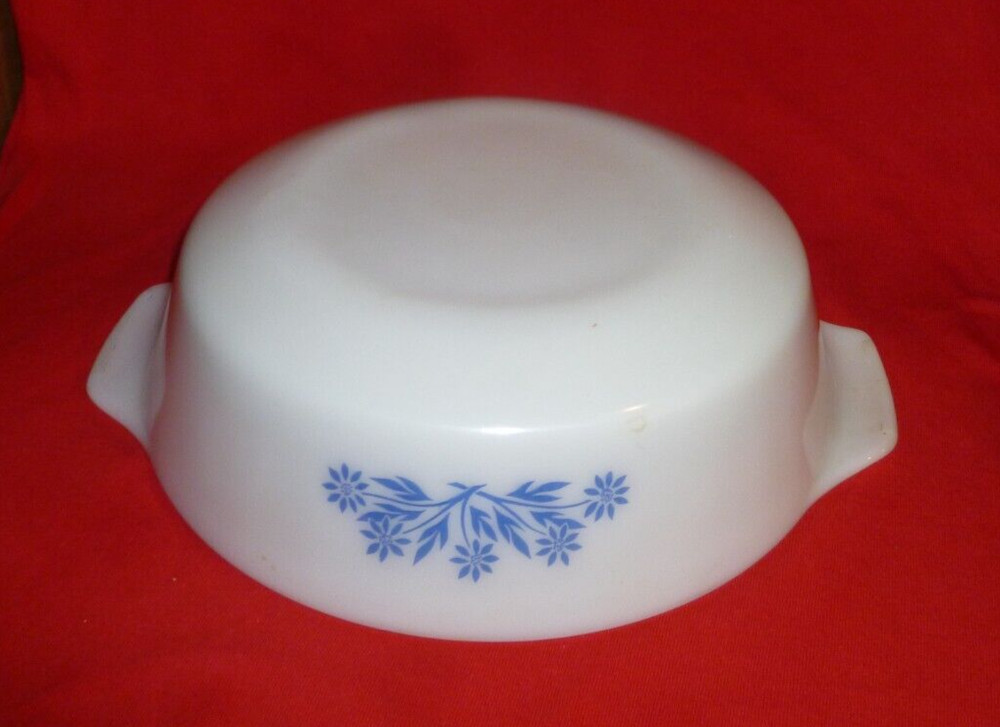 Vintage Blue Cornflower Pattern Microvable1 Quart Casserole Bowl Dish With Lid.