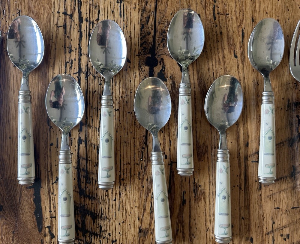 RARE Pfaltzgraff Naturewood 46 pc Dinner Flatware Set Read Description EUC