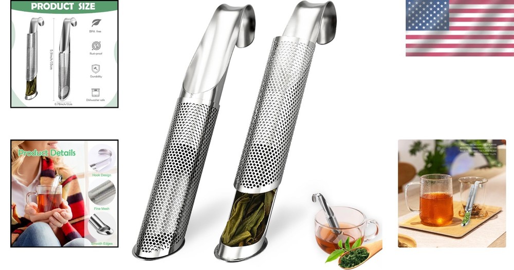 2 Pack Tea Infusers, Extra Fine Mesh Tea Strainer for Loose Tea, Stainless St...