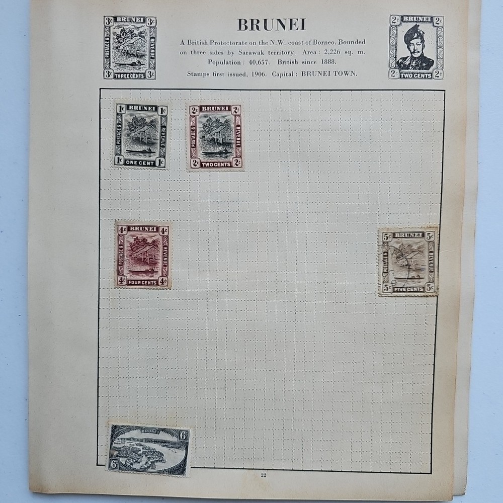 Brunei Stamps On 7 Pages