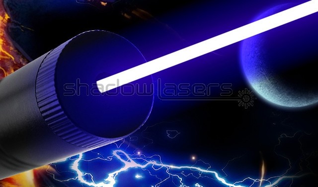 LMS3B Adjustable Focus 450nm Blue Laser Pointer Visible Beam Goggles & Charger