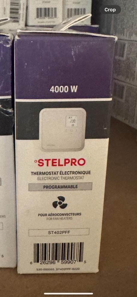 Stelpro ST402PFF Programmable Electronic Thermostat 4000w 240v White