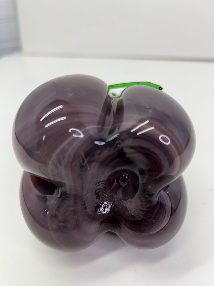 1984 Hand Blown Artist Glass Eggplant - Signed & Dated