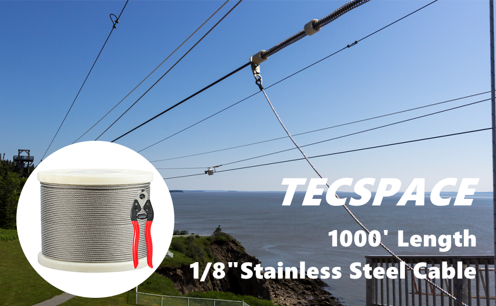 All New 1000ft Length 1/8” 316 Stainless Steel Wire Rope for Railing Decking