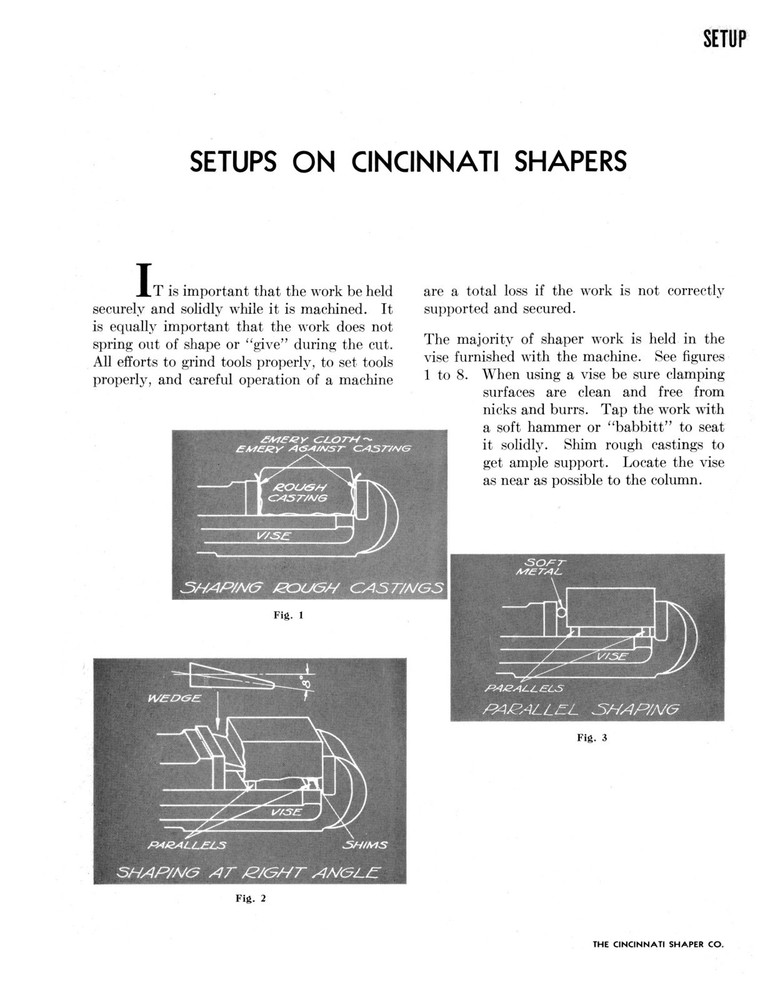 Cincinnati 16"-36" Metal Shaper Operating Manual *727
