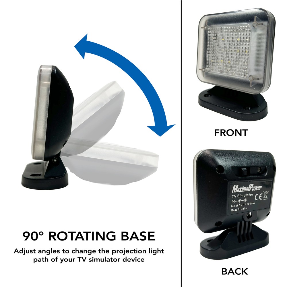 Fake TV Burglar Deterrent Simulator Bright LED Light Home Security Timer Device