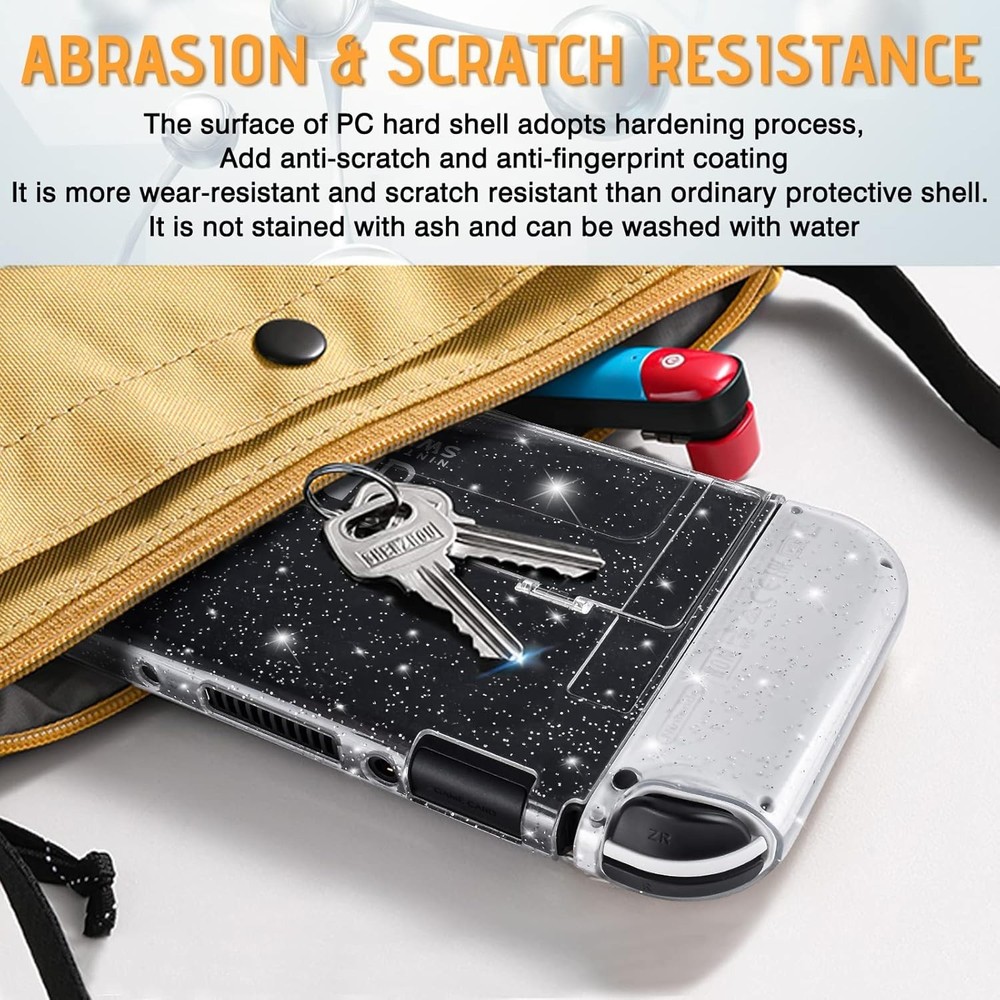 Protective Glitter Case Compatible with Switch OLED Console - Updated Version...