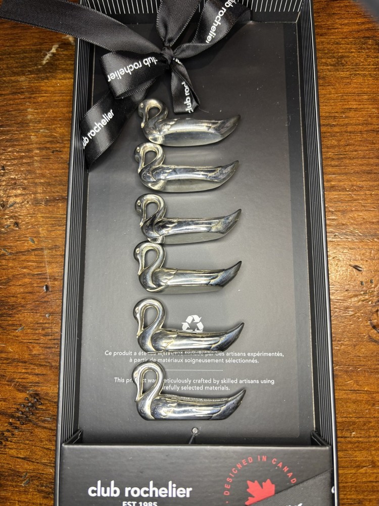 Set of 6 Art Deco Silverplate Swan Knife Rests - Tableware