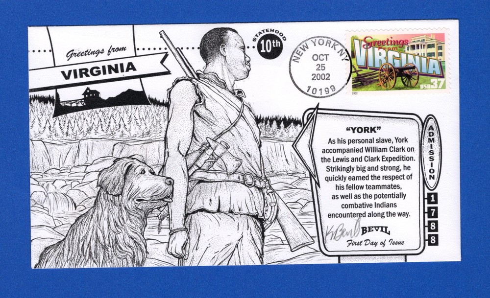 Scott 3606 Greetings from Virginia Unpainted Bevil Cachet