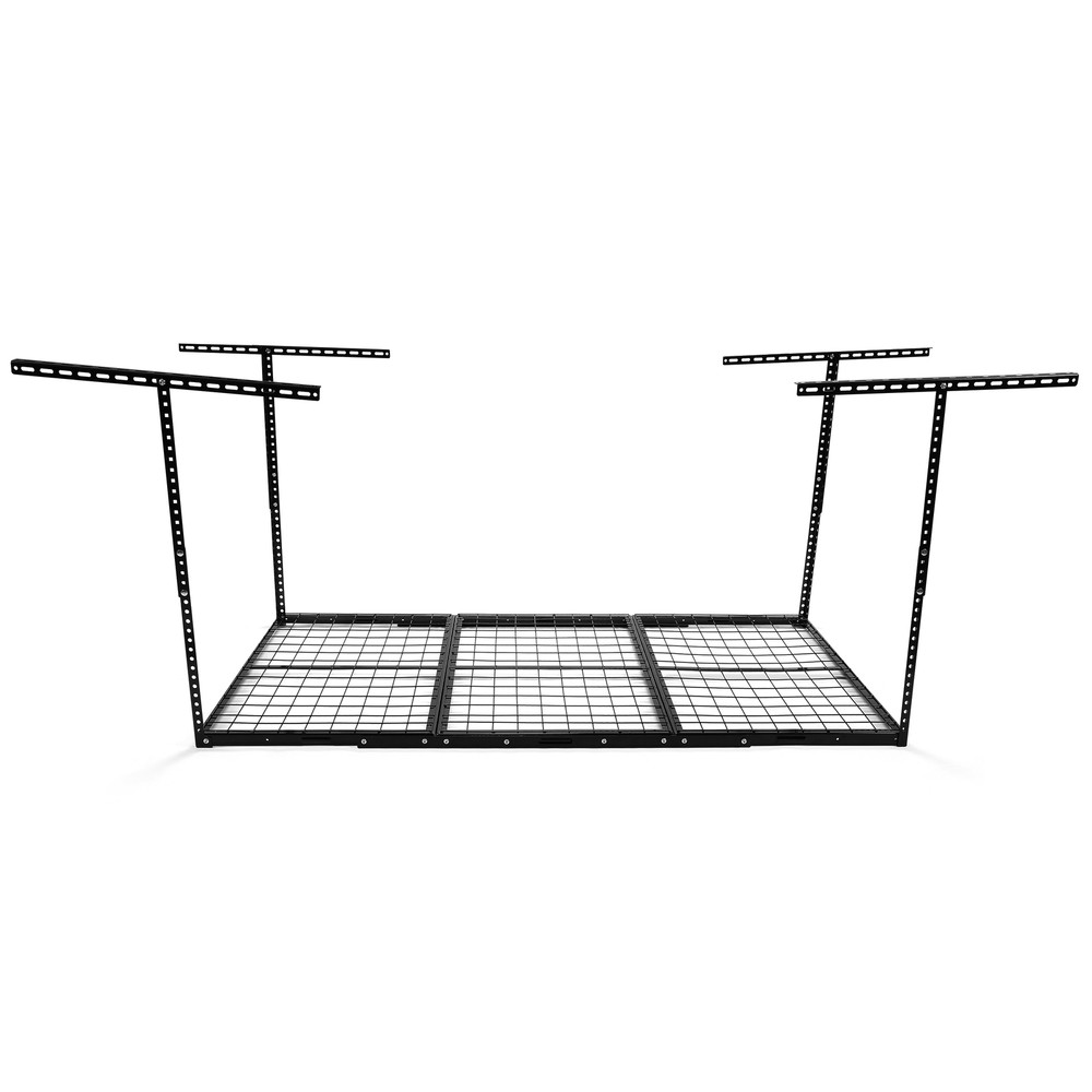 Steel Black Overhead Garage Storage Rack 3x6 Adjustable Safe and Stable Frame