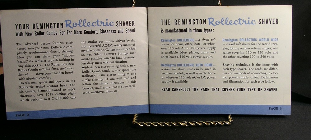 Manual for Rollectric - AC-DC Electric Shaver