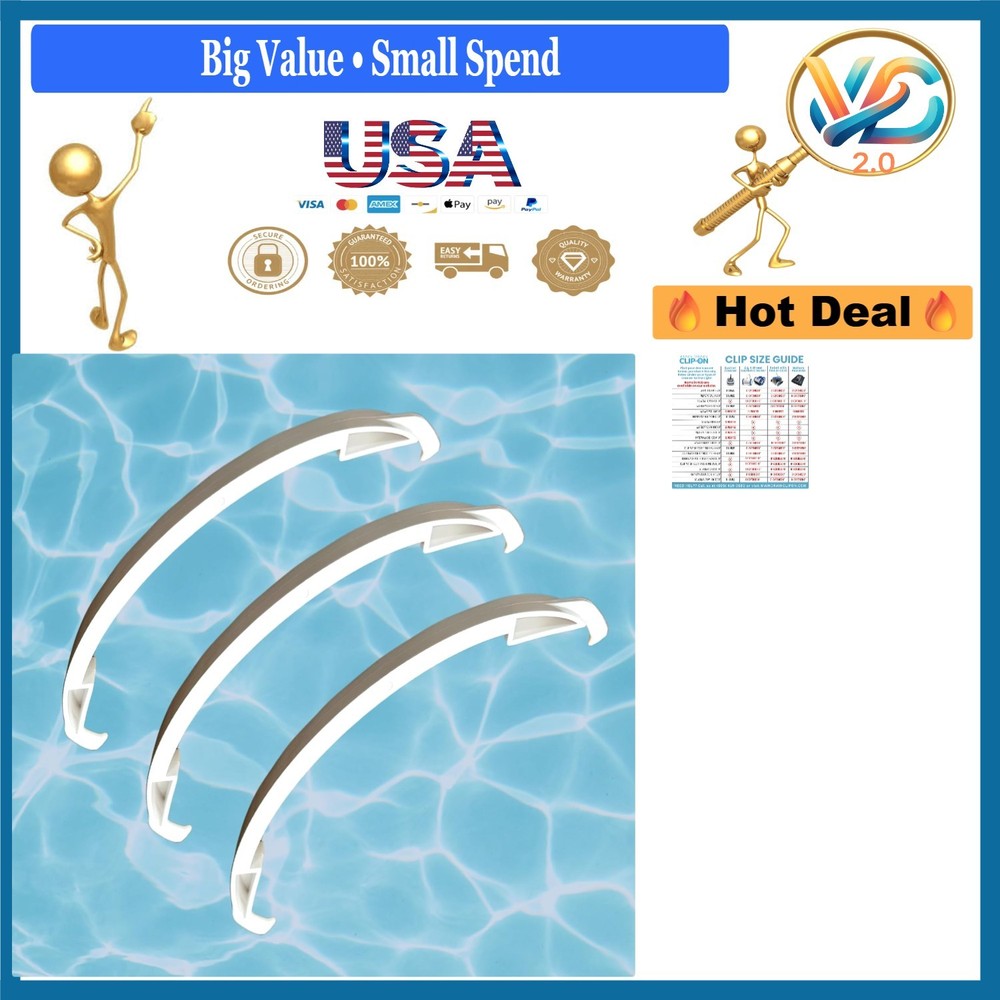 2 Pack Pool Cleaner Clips for Main Drain Prevent Stuck Robotic Cleaner White
