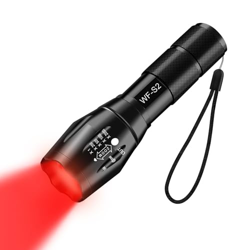 Flashlight, Single Mode Red Tactical Flashlight, Zoomable Hunting Red Light