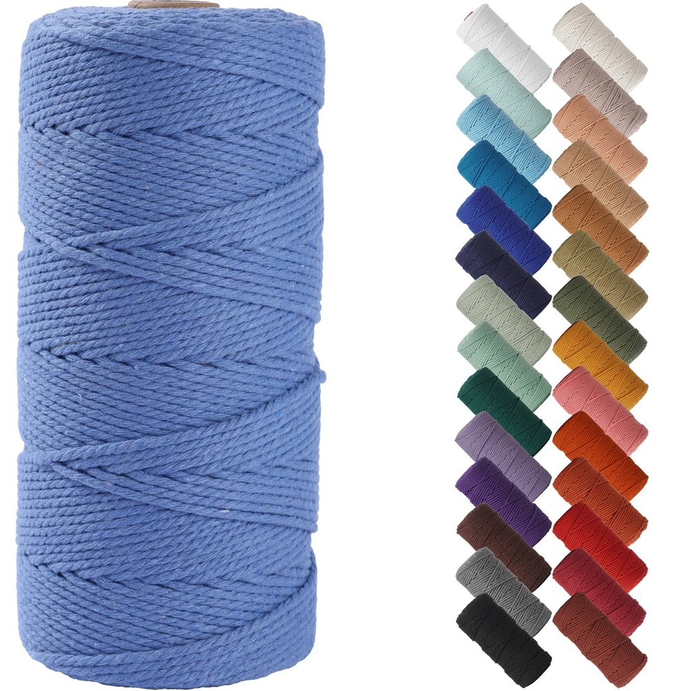 Ocean Macrame Cord 2mm x 220yards, Colored Macrame Rope, Cotton Rope Macrame ...