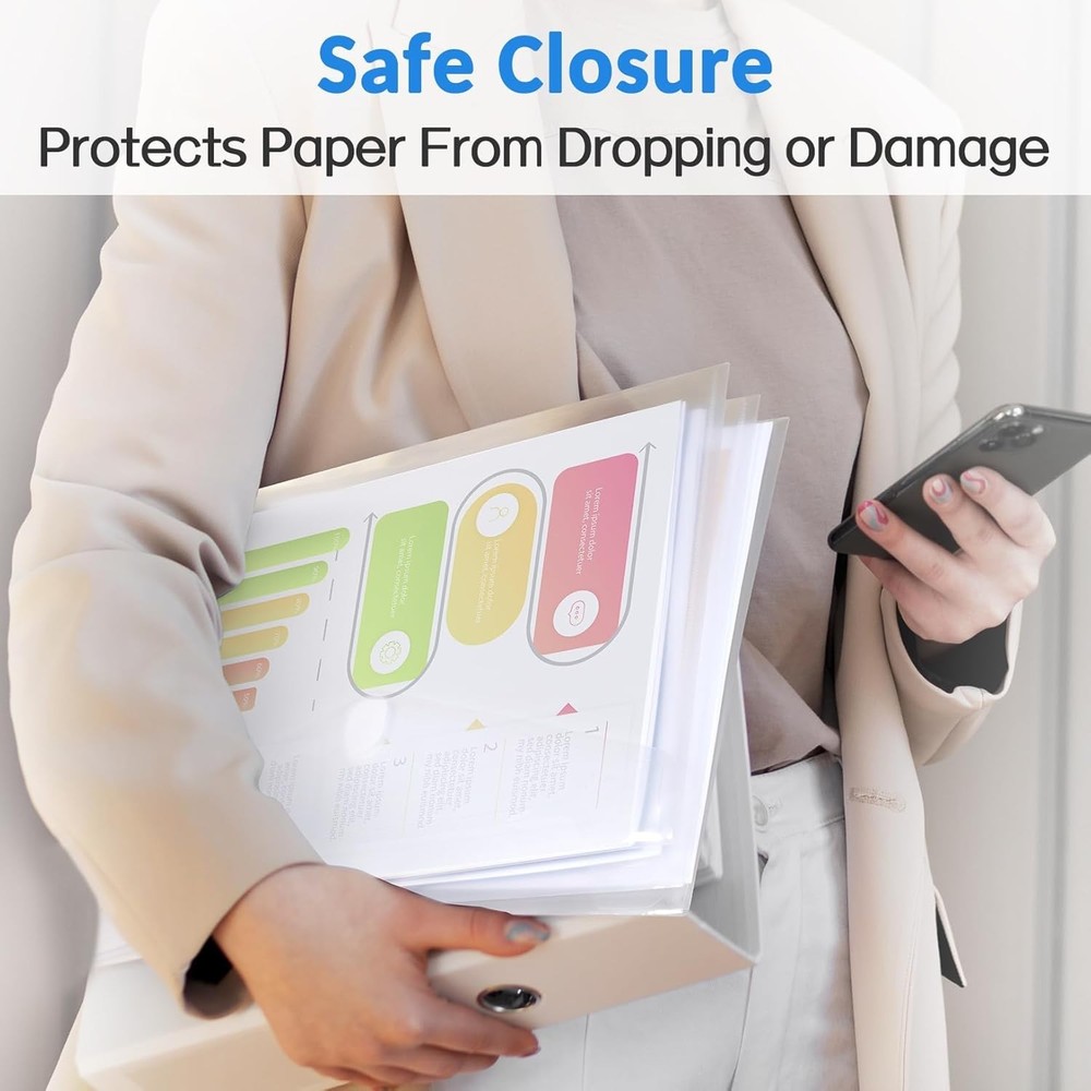 Clear Plastic Document Envelopes - Large Capacity 20 Pack for Easy Organization