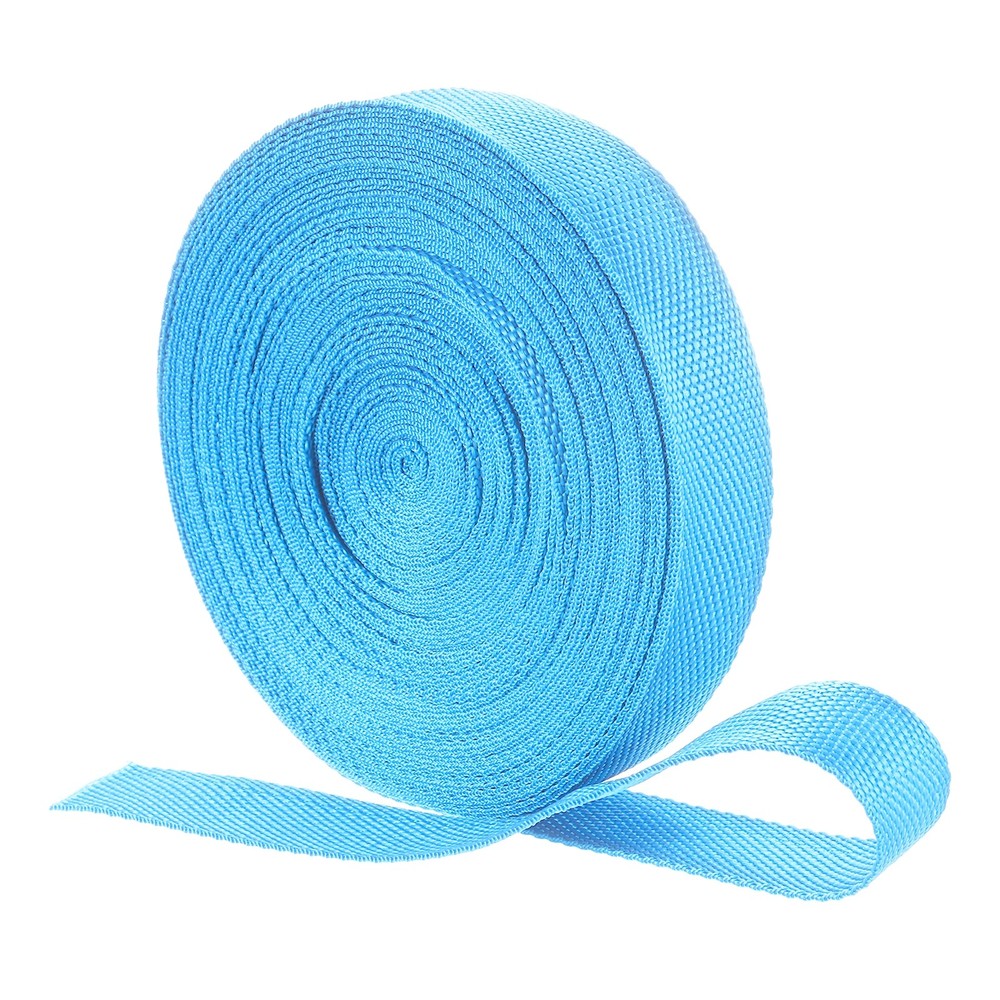 Nylon Webbing Strap, 22 Yards x 1-1/4" Polypropylene Flat Webbing Strap (Azure)