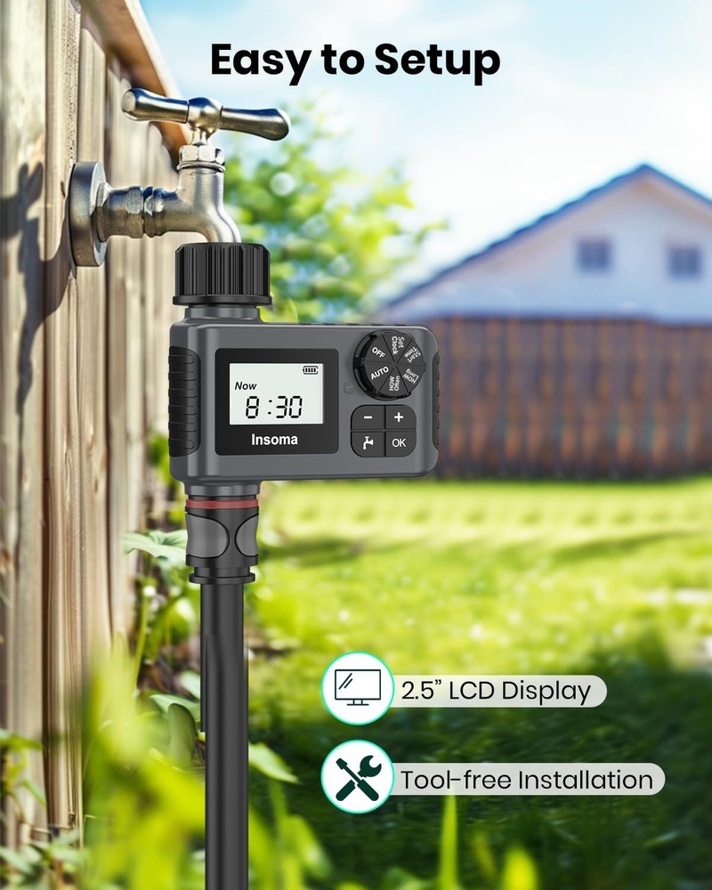 Automatic Sprinkler Timer with 3 Modes - Ideal for Lawn and Drip Irrigation