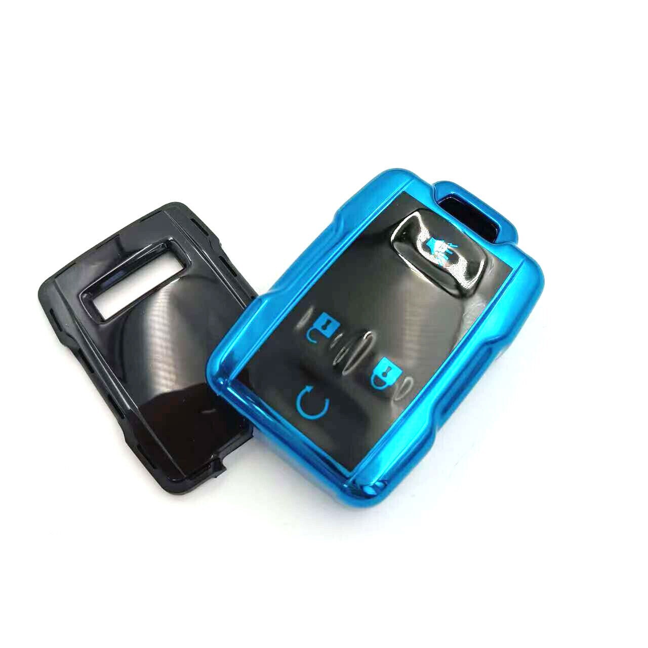 Remote Key Fob Cover Case Holder Chain for Chevrolet Suburban GMC Yukon 4 Button