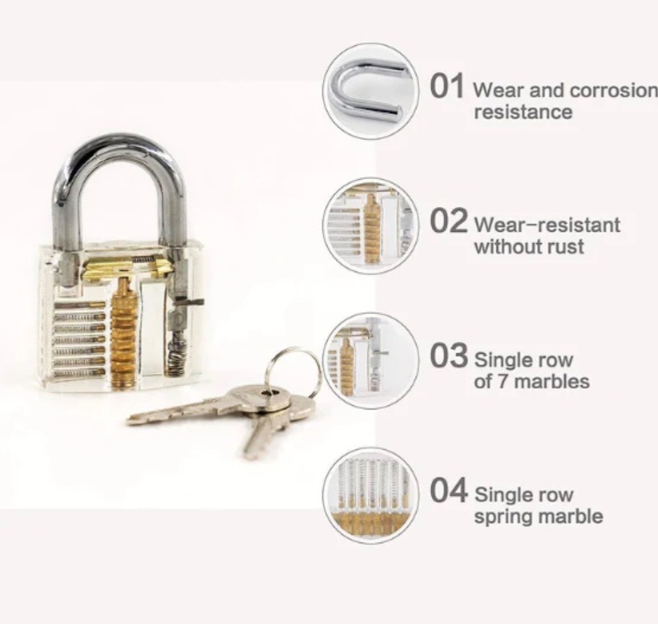 15 PCS Stainless Steel Practice Tools with Transparent Lock Training Model