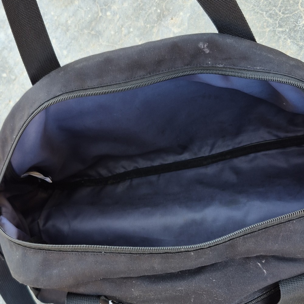 adidas Black Polyester Gym Bag Zip Closure Adjustable Strap 2 Pockets