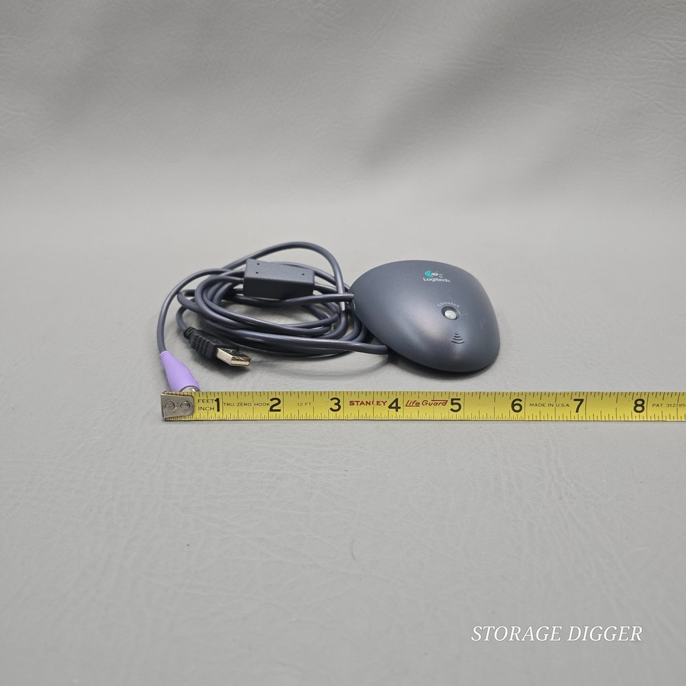 Logitech C-BC7-Dual Cordless Mouse & Keyboard Receiver USB & PS/2 Wireless Gray