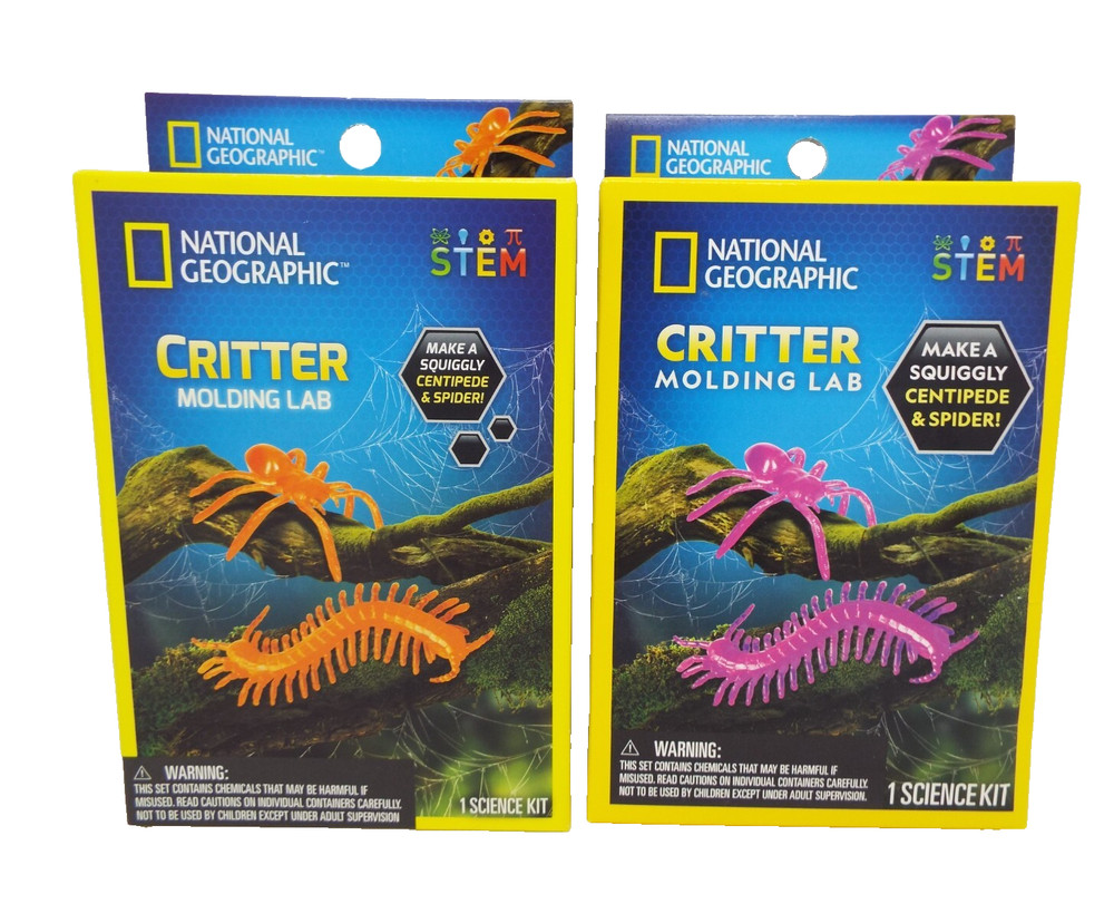 2 National Geographic STEM Critter Molding Lab Science Kits Spider & Centipede