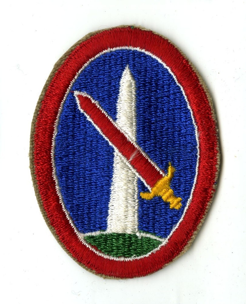 District of Washington White Back Patch WWII Vintage