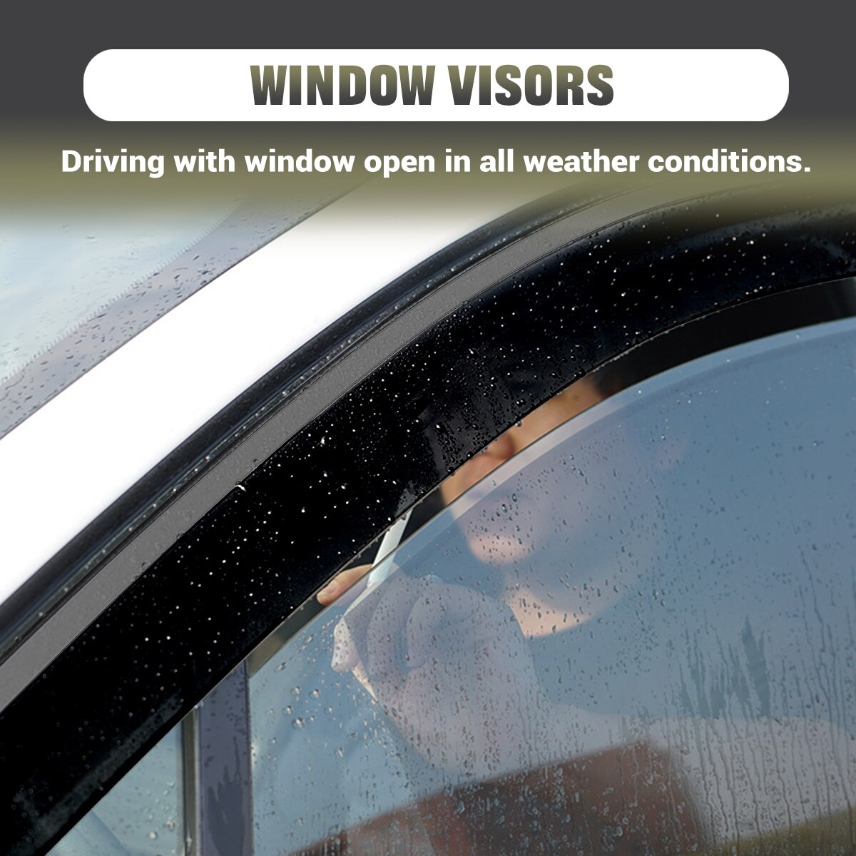 In-Channel Window Visors Sun Rain Guards For GMC Sierra 1500 Crew Cab 2019-2025