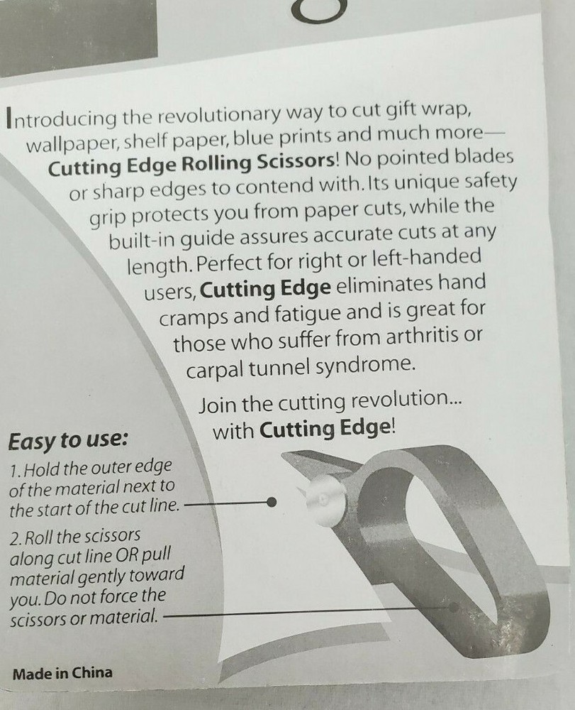 Singer Cutting Edge Rolling Scissors NOS Never Used Made In China