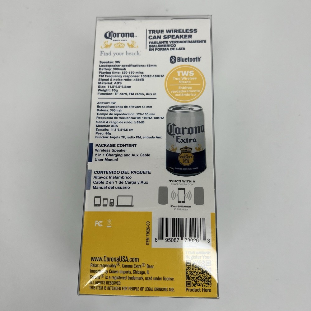 CORONA Can Shaped True Wireless Bluetooth Speaker