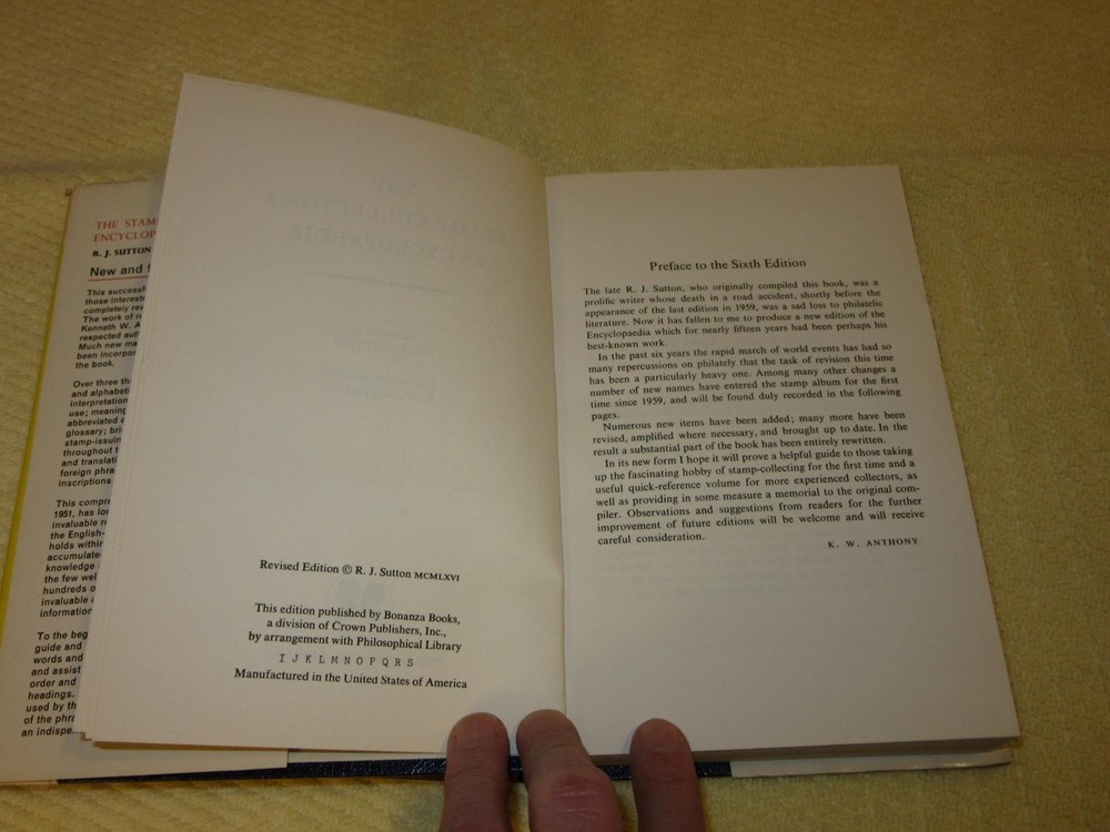 The Stamp Collector's Encyclopaedia by R. J. Sutton, Revised Ed; 6th ed.