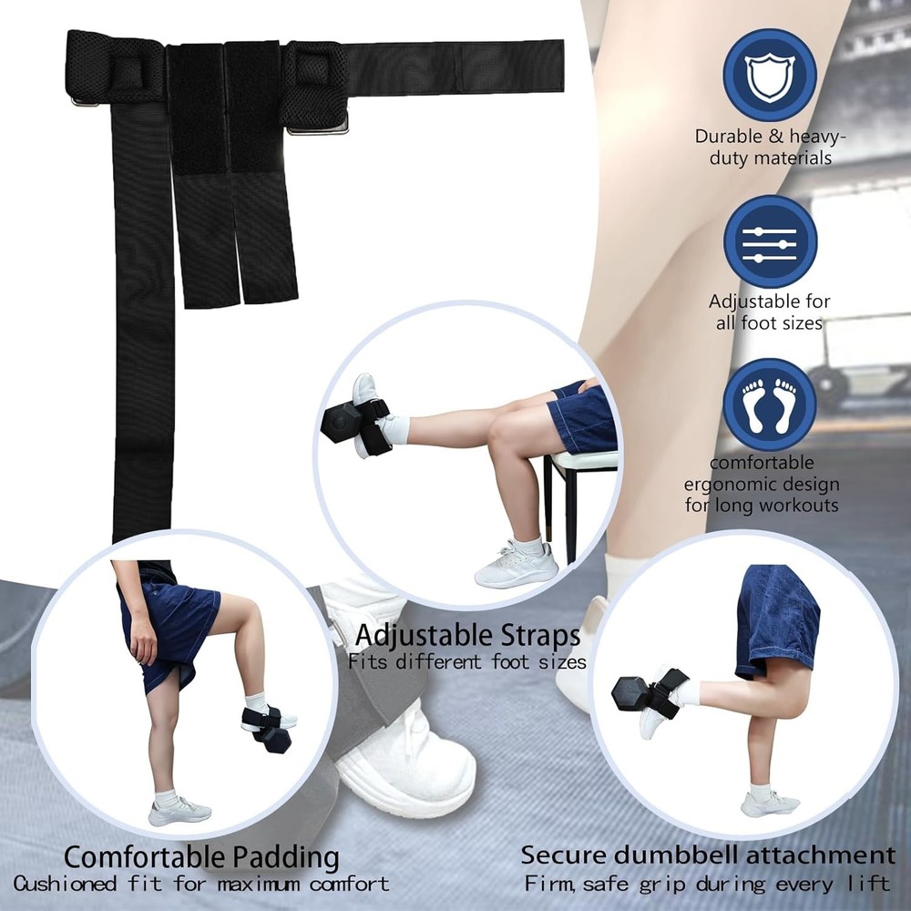 Dumbbell Foot Attachment, Ankle Strap for Dumbbell, Hamstring Curl, Foot Weights