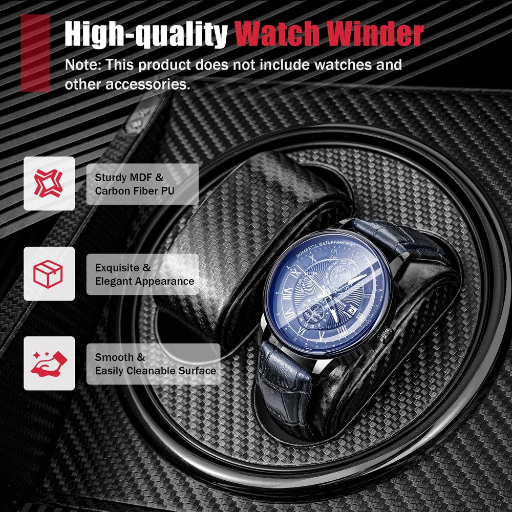 Automatic Rotation Wristwatch Display Box 4+6 Compartments Storage Case Self