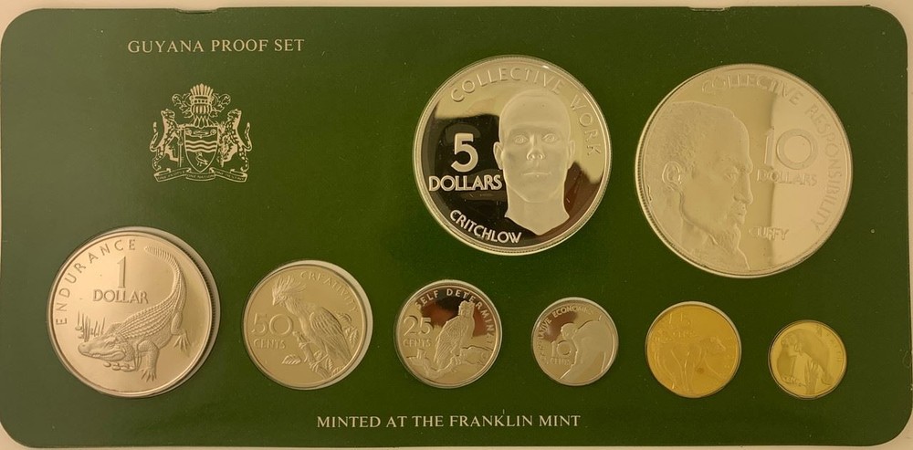 1978 Guyana SILVER Proof 8 Coin Set - 1.87 oz. SILVER