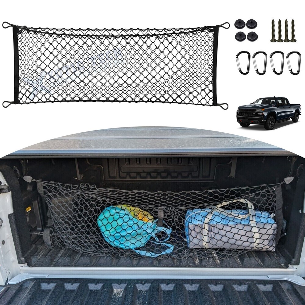 Truck Bed Cargo Net Envelope Style Storage For Chevy Silverado 1500 2500 3500HD