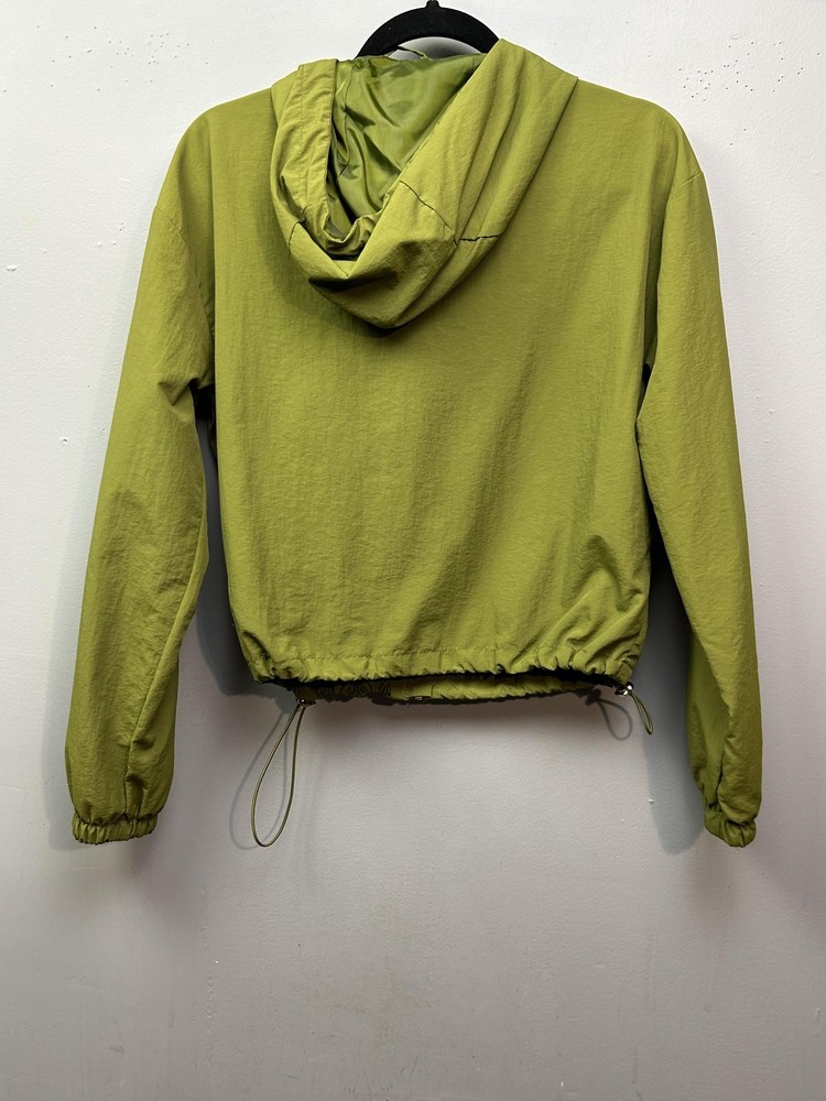 Ashley Utility Jacket Womens Medium Hooded Zip Drawstring Pockets Lightweight