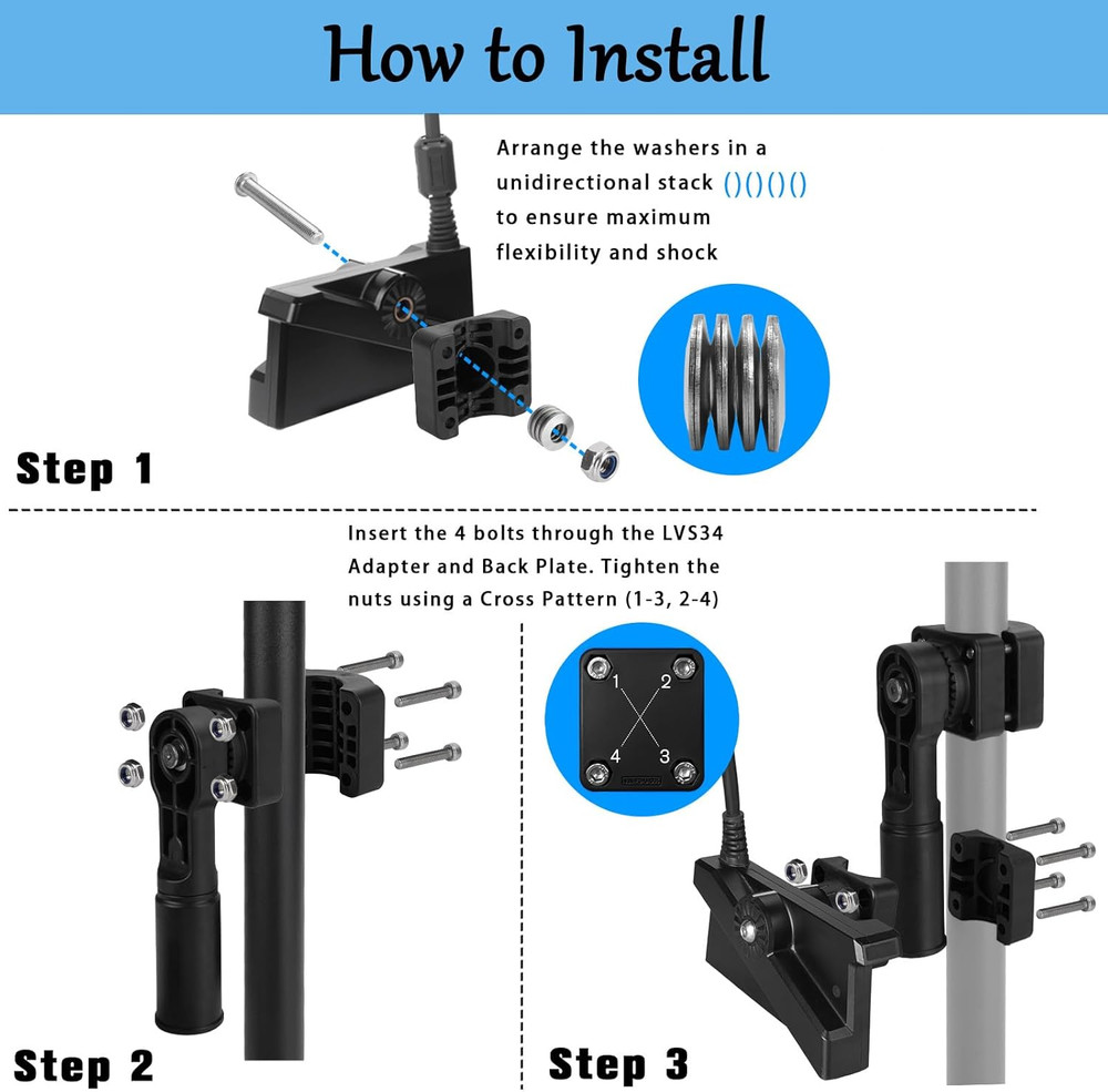 0 Degree Perspective Mount Compatible with Lvs34,Multimode Transducer Mount for
