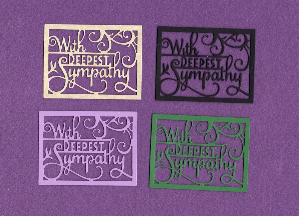 WITH DEEPEST SYMPATHY die cuts scrapbook cards