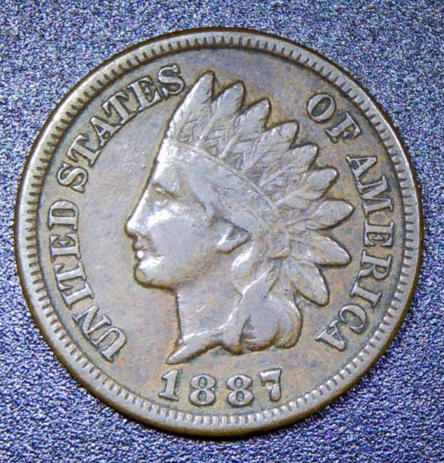 1887 Indian Head Cent AVG Circ RC32