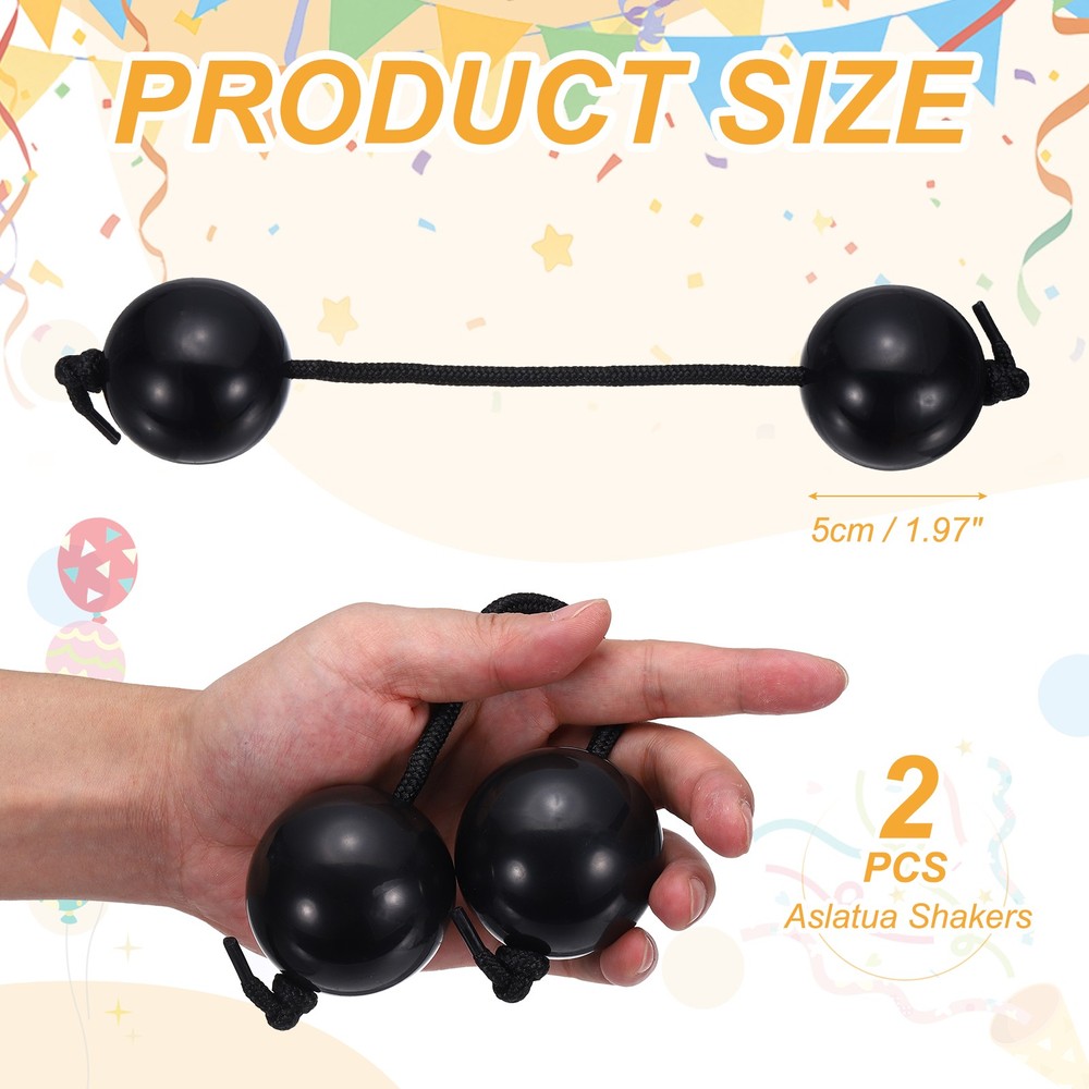 2Pcs Kashaka Shaker Instrument for Parties Performances, Black