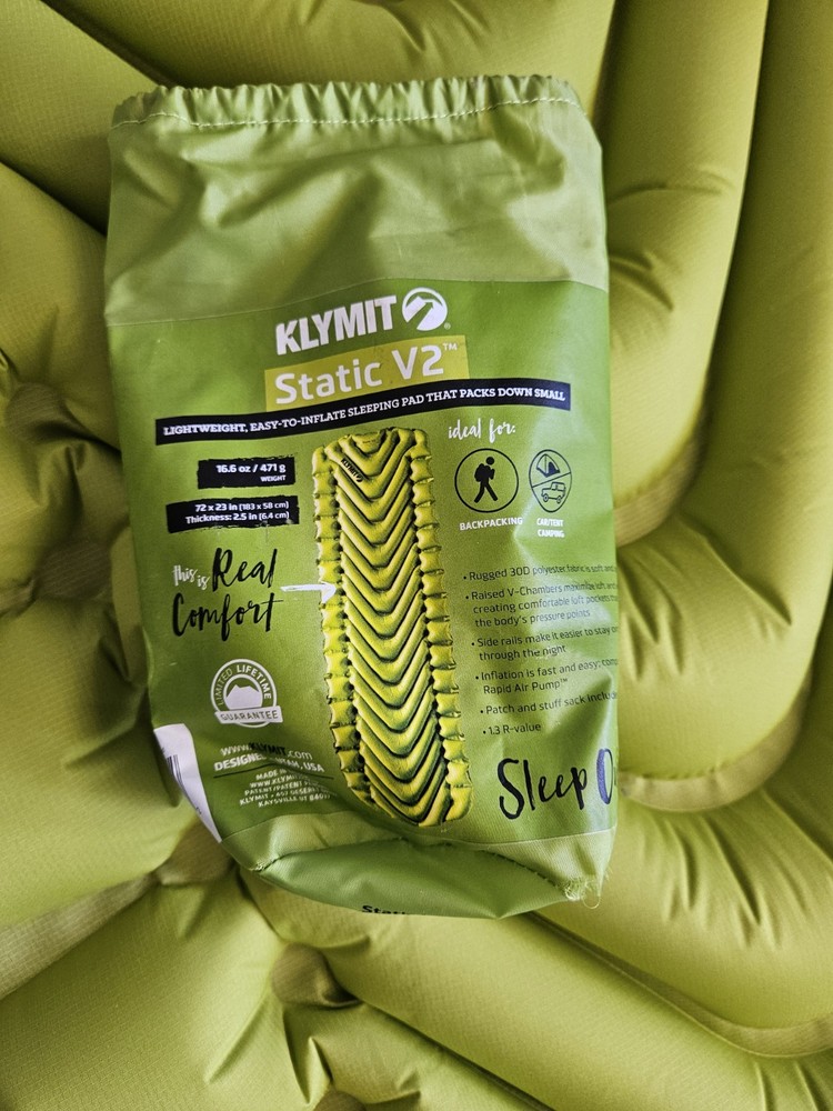 Klymit Static V2 Pad Sleeping Mat Green New