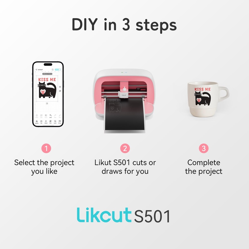 Likcut Vinyl Cutter Machine Creator Bundle with Carrying Case & Accessories, ...