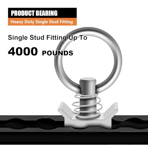 8Pack L Track Single Stud Fitting with Round O-Ring L Track Tie 8SO Silver