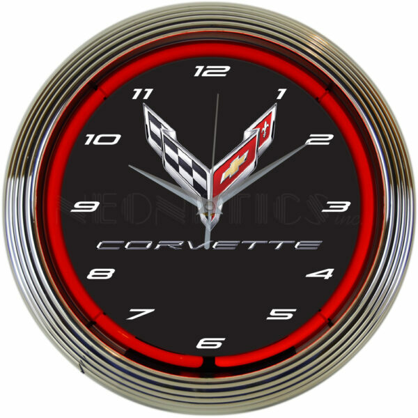 Corvette C8 Next Generation Neon Clock 8CORV8 w/ FREE Shipping