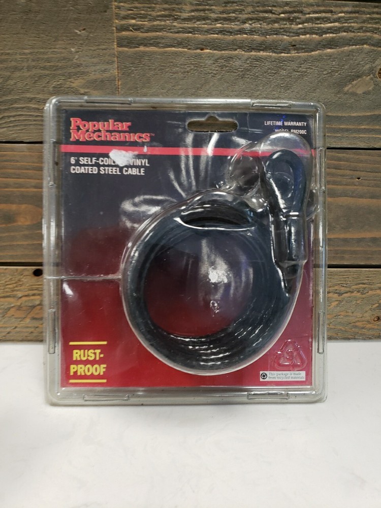 Popular Mechanics Vinyl Coated 1/4" X 6' Coiled Cable rust-proof